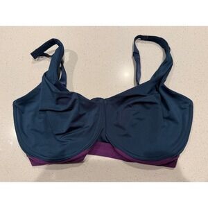 Natori Recharge Womens Underwire Sports Bra Teal Purple 34DDD 7543241